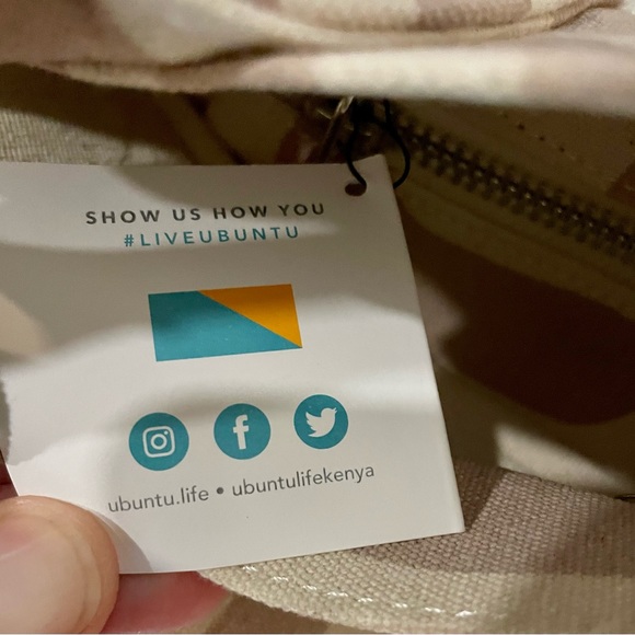 Ubuntulife handmade canvas tote handbag made in Kenya NWT - Picture 5 of 6